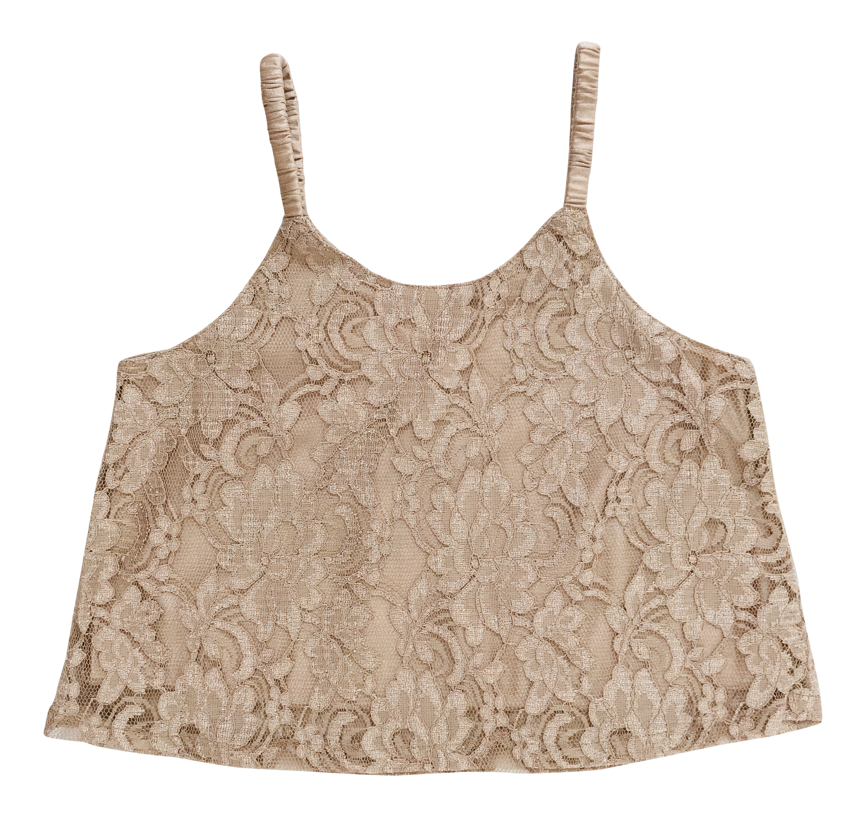 [OUTLET] DOLLY by Le Petit Tom ® TOP LACY SPAGHETTI taupe