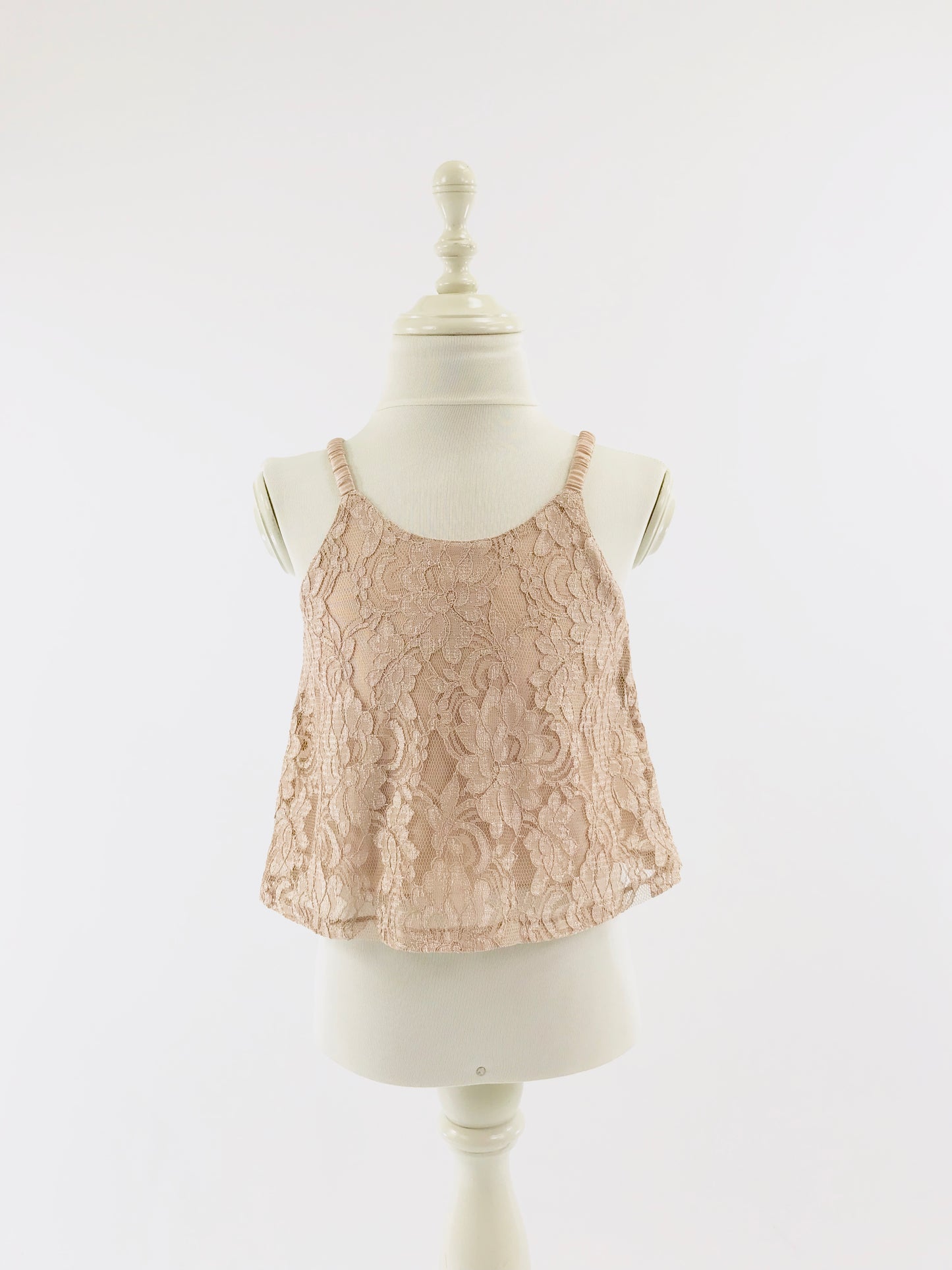 [OUTLET] DOLLY by Le Petit Tom ® TOP LACY SPAGHETTI taupe