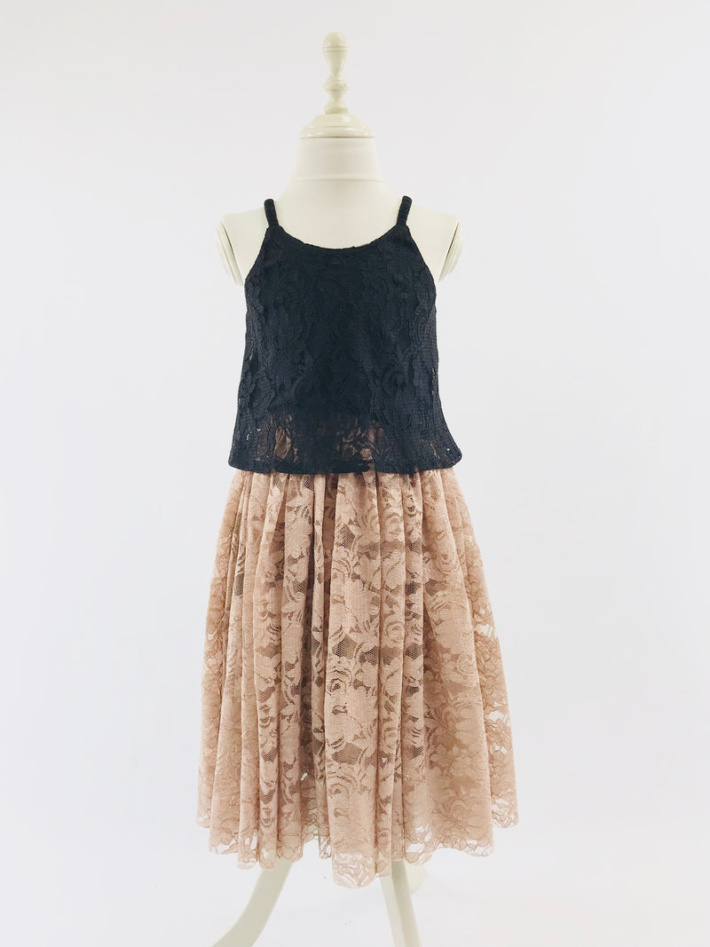 [OUTLET] DOLLY by Le Petit Tom ® TOP LACY SPAGHETTI negro