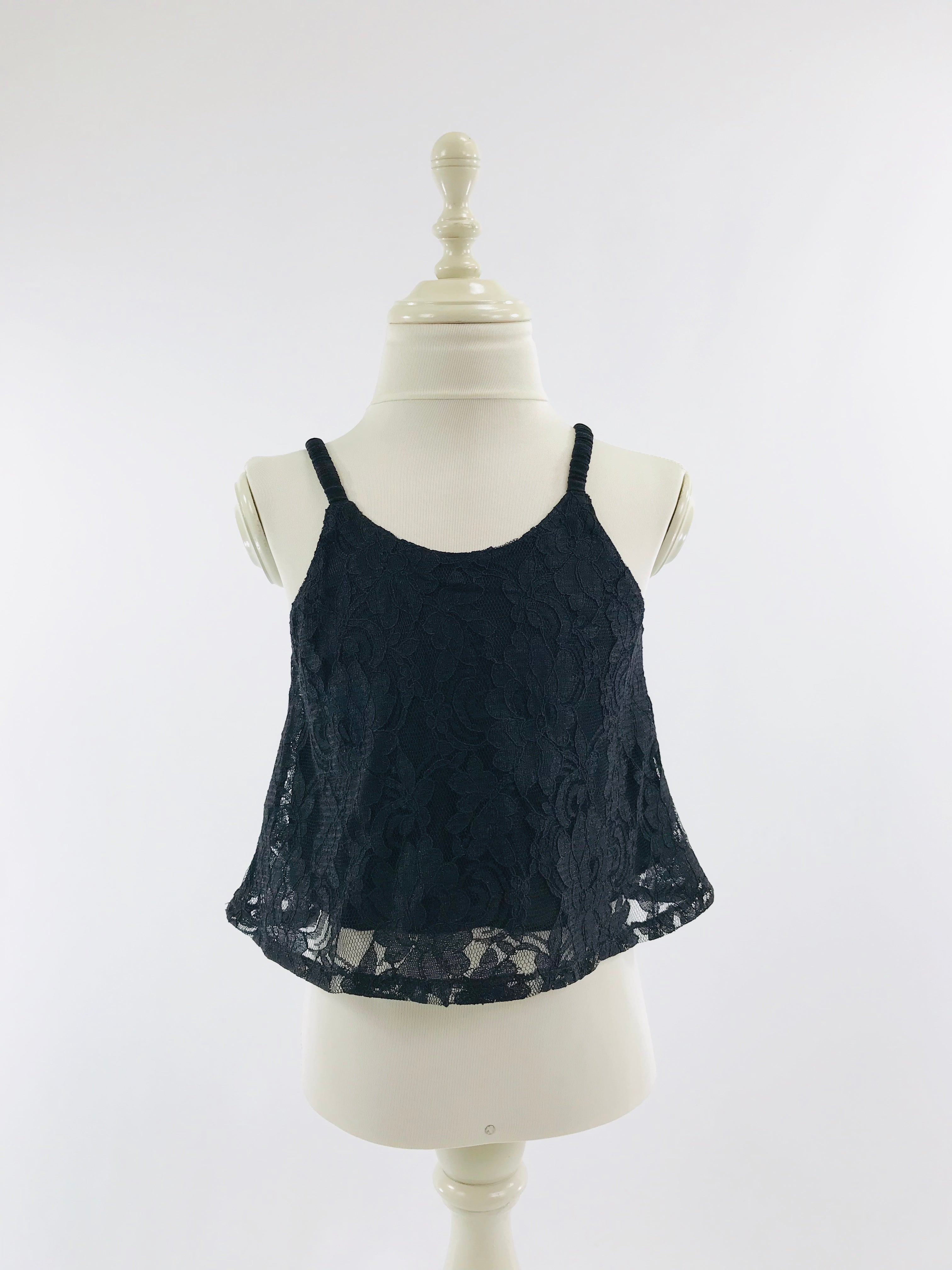 [OUTLET] DOLLY by Le Petit Tom ® TOP LACY SPAGHETTI negro