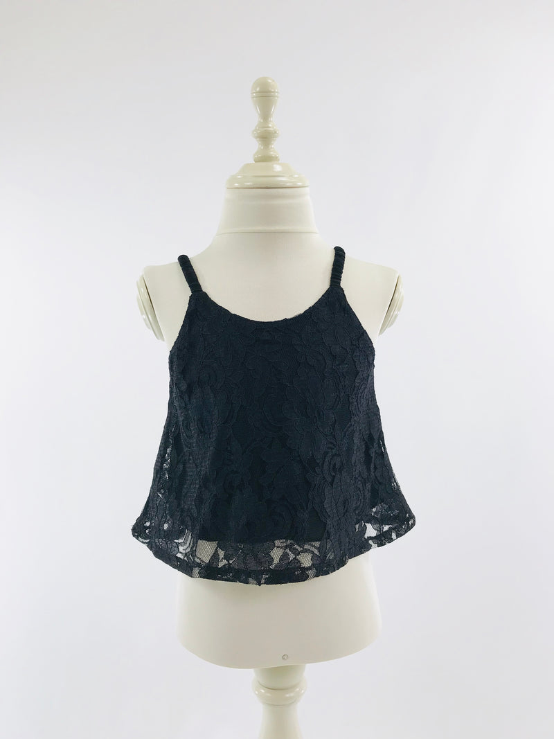 [OUTLET] DOLLY by Le Petit Tom ® TOP LACY SPAGHETTI negro