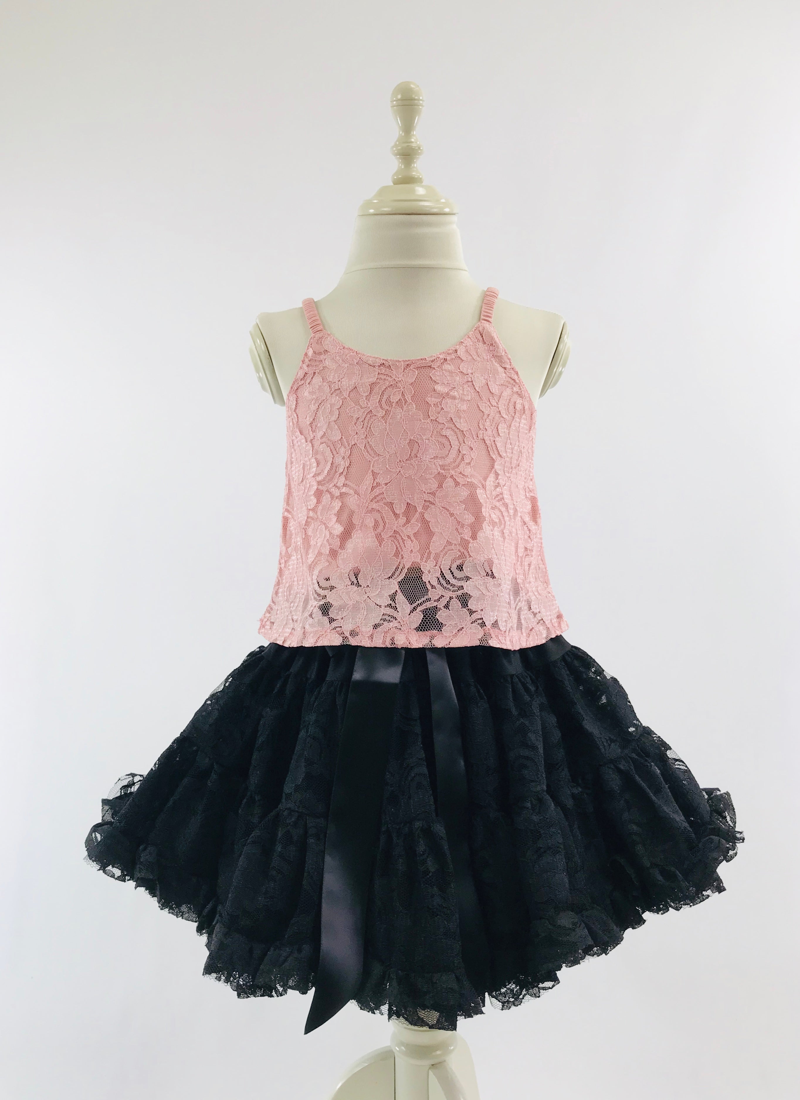 [OUTLET] DOLLY by Le Petit Tom ® TOP DE ESPAGUETIS DE ENCAJE rosa