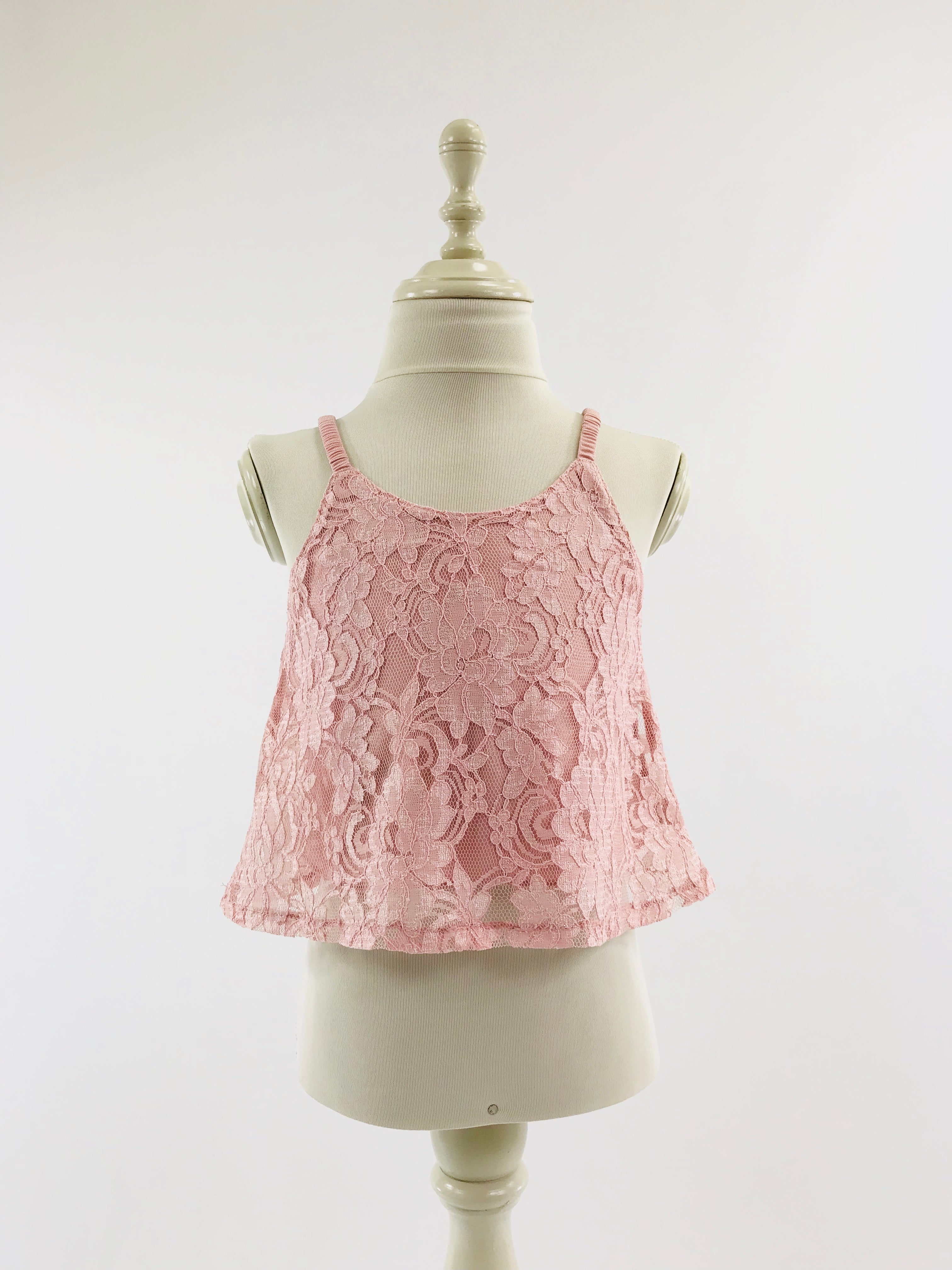 [OUTLET] DOLLY by Le Petit Tom ® TOP DE ESPAGUETIS DE ENCAJE rosa