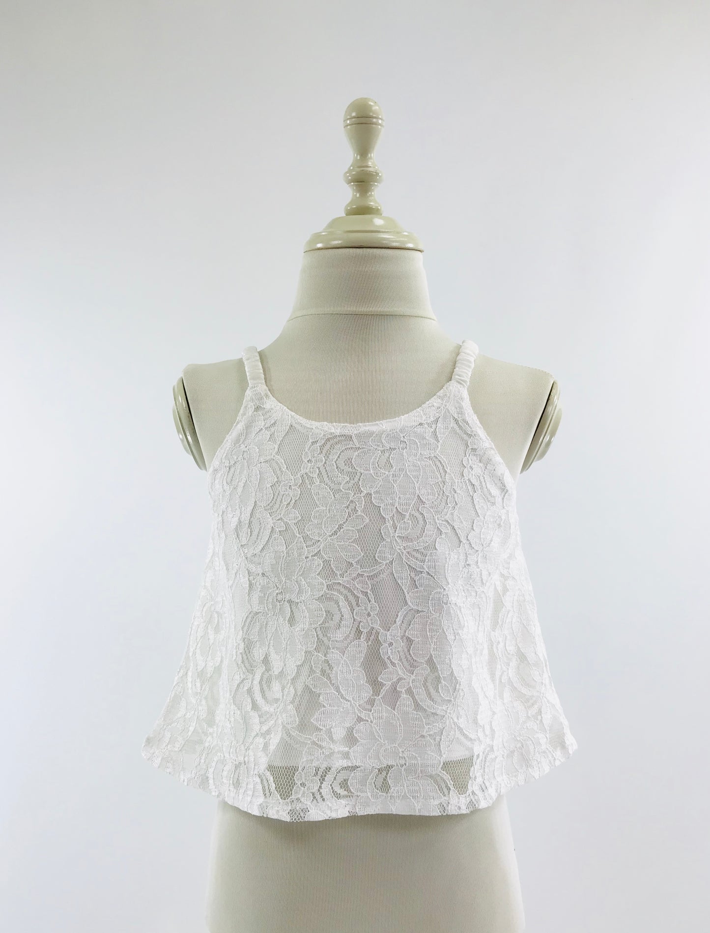 [OUTLET] DOLLY by Le Petit Tom ® TOP LACY SPAGHETTI blanco roto