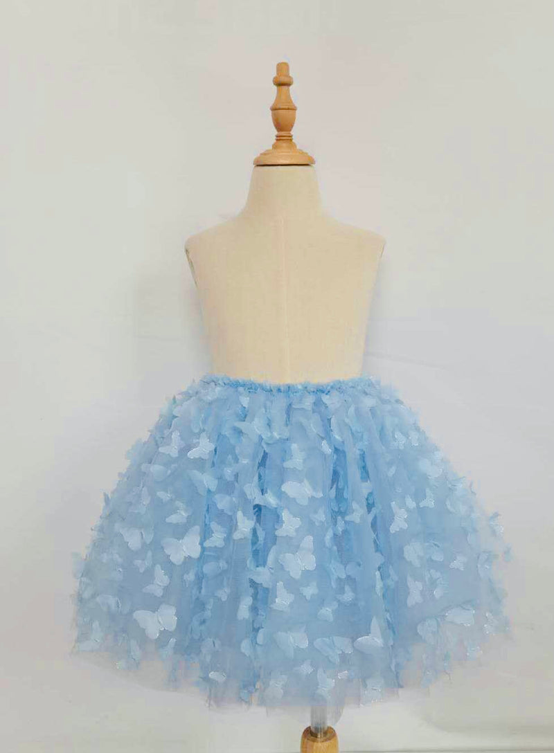 DOLLY by Le Petit Tom ® ALLOVER BUTTERFLIES TUTU SKIRT light blue