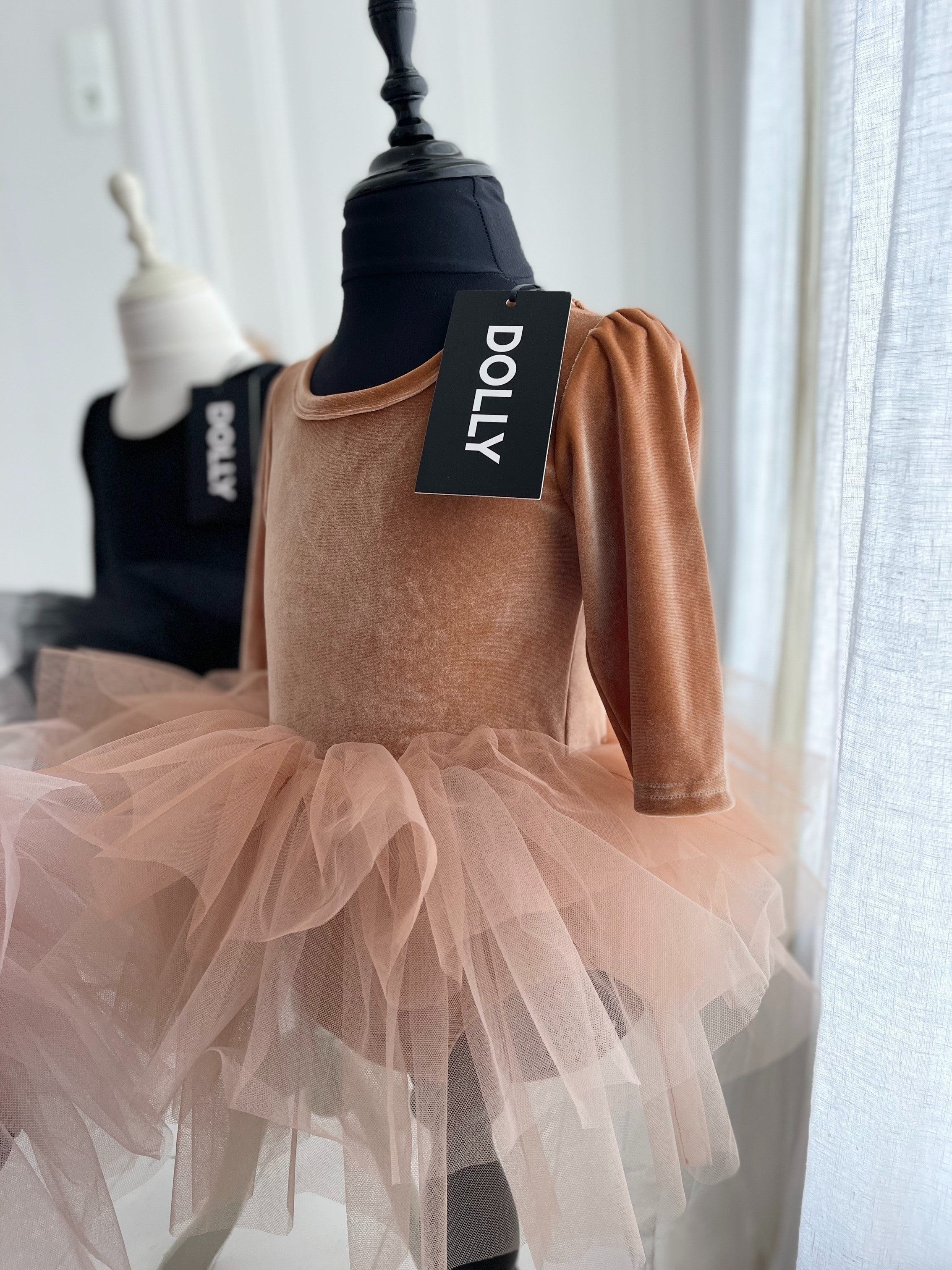 DOLLY VELVET PLANET TUTU DRESS caramel