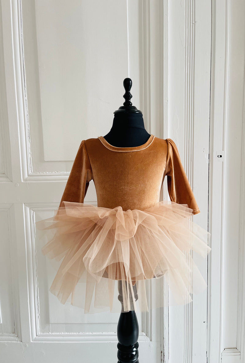 VESTIDO DE TUTU DE LEOTARD DE TERCIOPELO CON ESTRELLAS Y LUNA ⭐️ 🌙 TUL rosa ballet DOLLY®