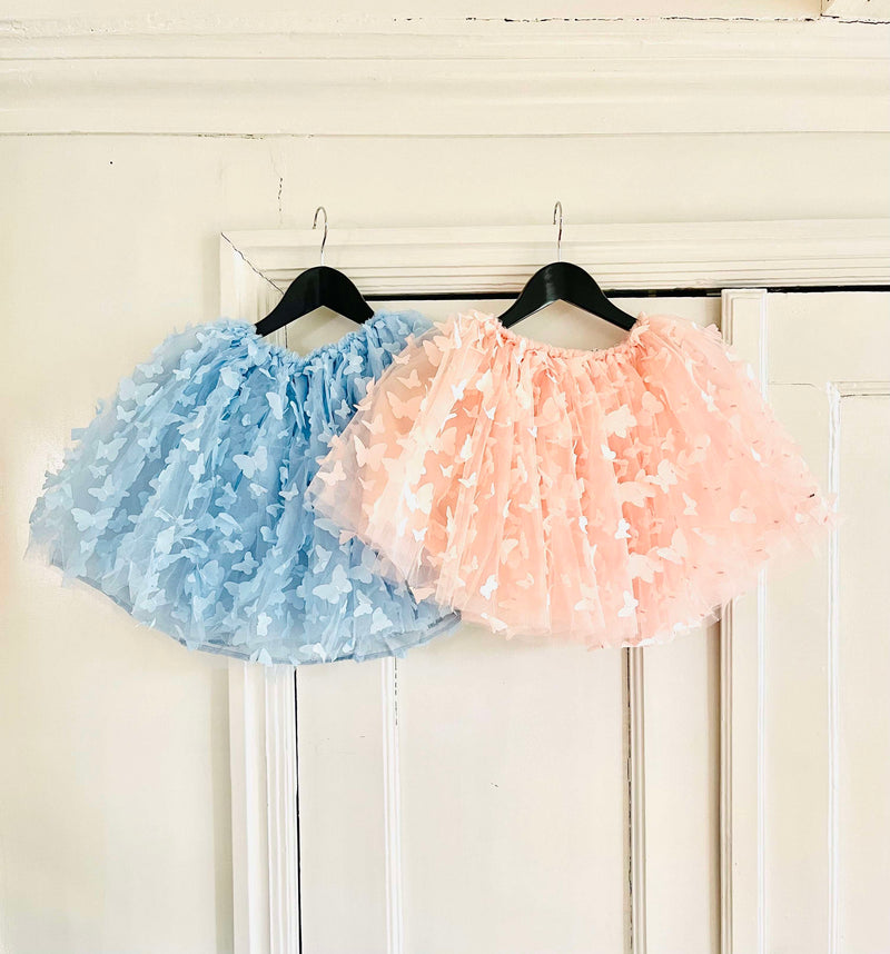 DOLLY by Le Petit Tom ® ALLOVER BUTTERFLIES TUTU SKIRT light blue
