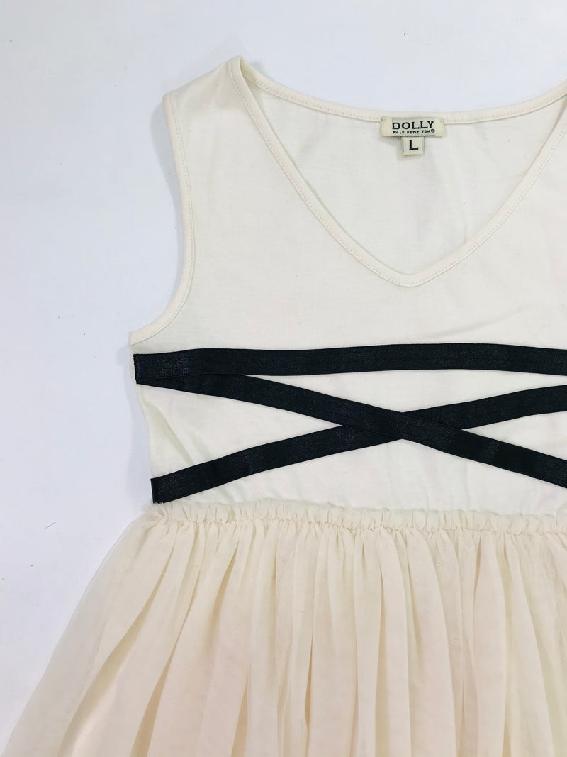 DOLLY GOLIGHTLY BALLERINA LACE UP WAIST DRESS  I ♥COFFEE