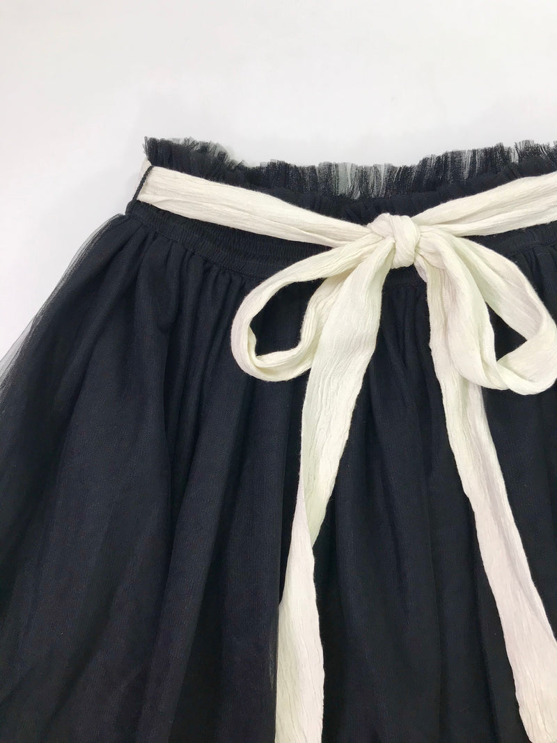 DOLLY GOLIGHTLY TUTU WITH STRING TIE MIDI SKIRT black