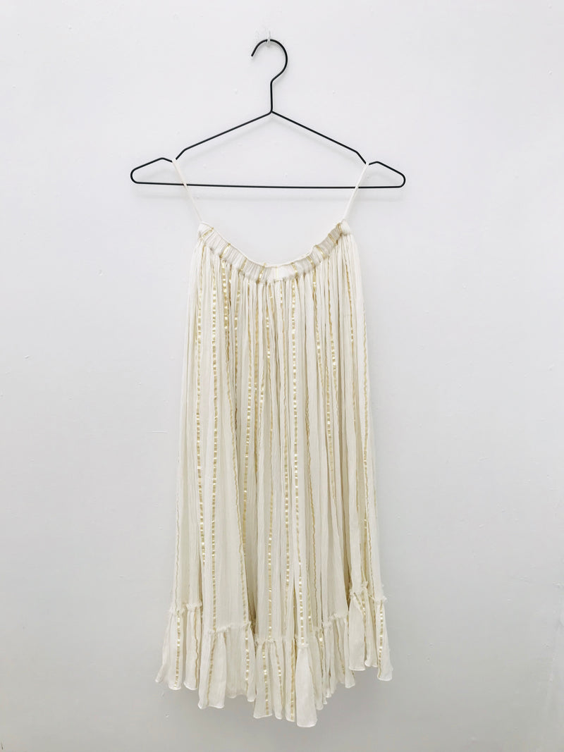 [ OUTLET!] DOLLY by Le Petit Tom ® Falda larga de rayas doradas JEWELER'S CRYSTALS