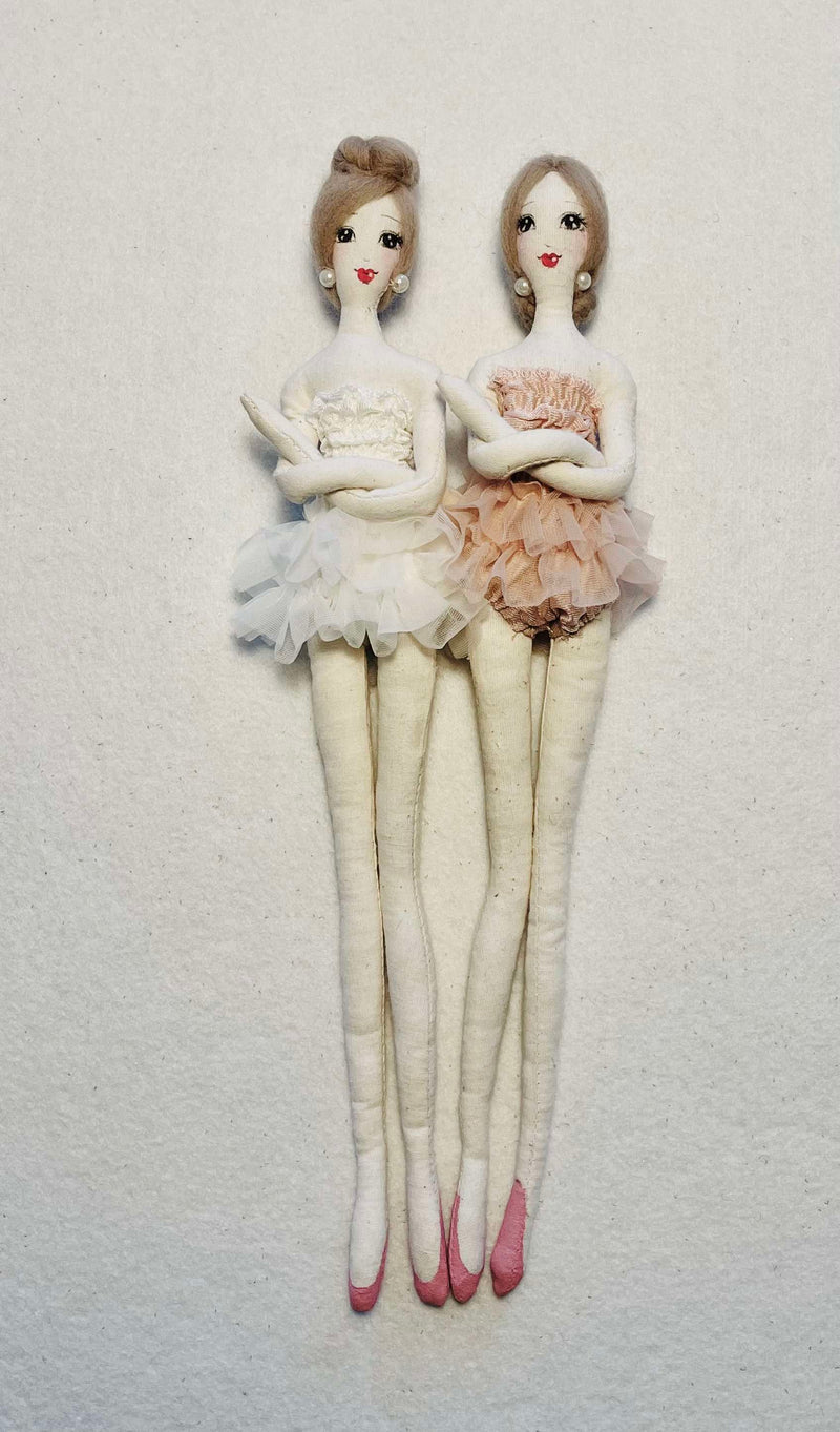 DOLLY FASHION BALLERINA RAG DOLL LOW HAIR KNOT BALLET PINK