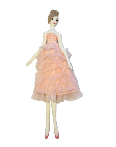 ANGELA Ropa para muñecas DOLLY'S RUFFLED DRESS ballet rosa