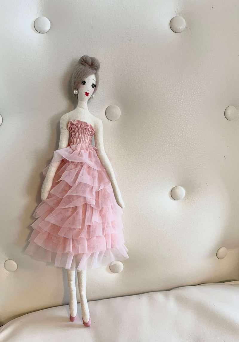 ANGELA Ropa para muñecas DOLLY'S RUFFLED DRESS ballet rosa