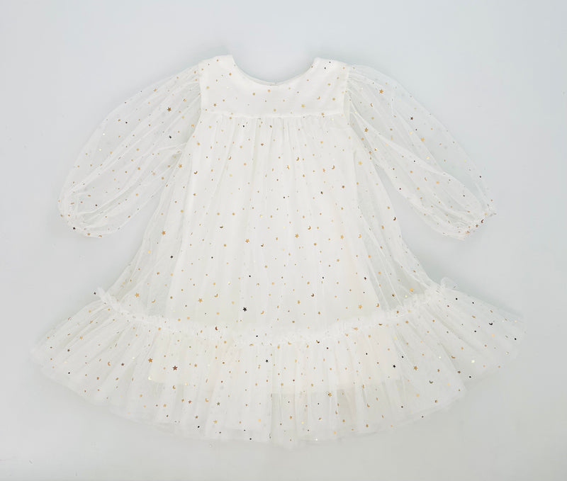DOLLY® STARS & MOON ⭐️ 🌙 TULLE EMPRESS DRESS white