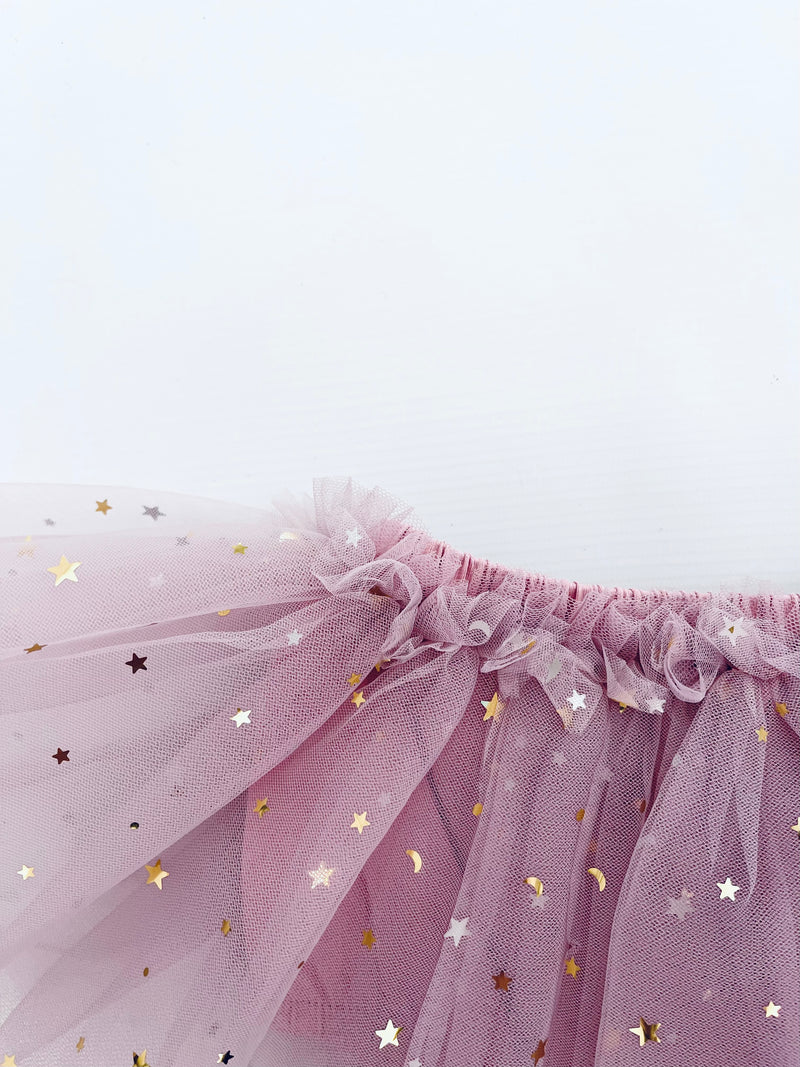 DOLLY® STARS &amp; MOON ⭐️ 🌙 BLOOMER TUL TUTU violeta empolvado
