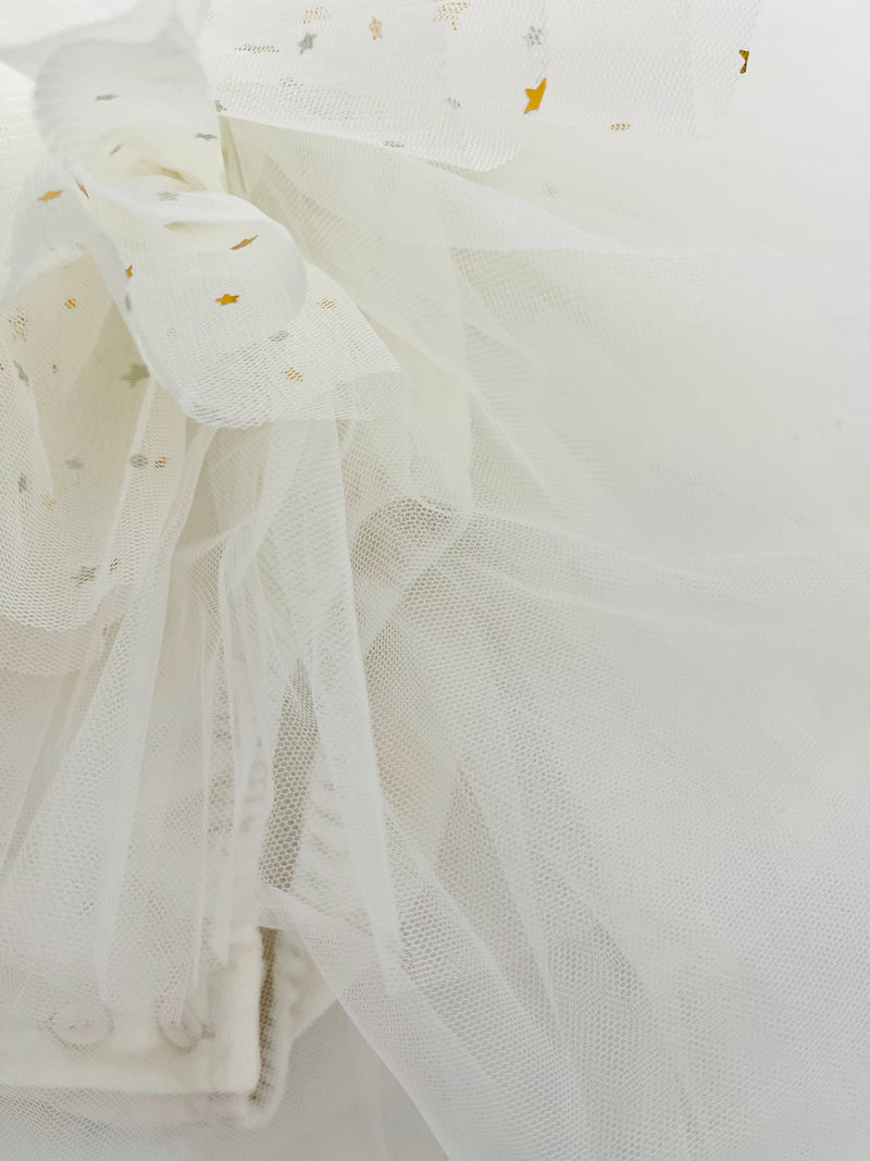 VESTIDO DE TUTU DE LEOTARDO DE TERCIOPELO DOLLY® CON ESTRELLAS Y LUNA ⭐️ 🌙 TUL blanco