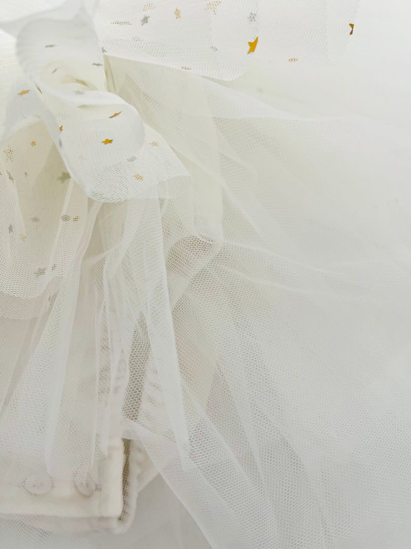 DOLLY® VELVET LEOTARD TUTU DRESS WITH STARS & MOON ⭐️ 🌙 TULLE white