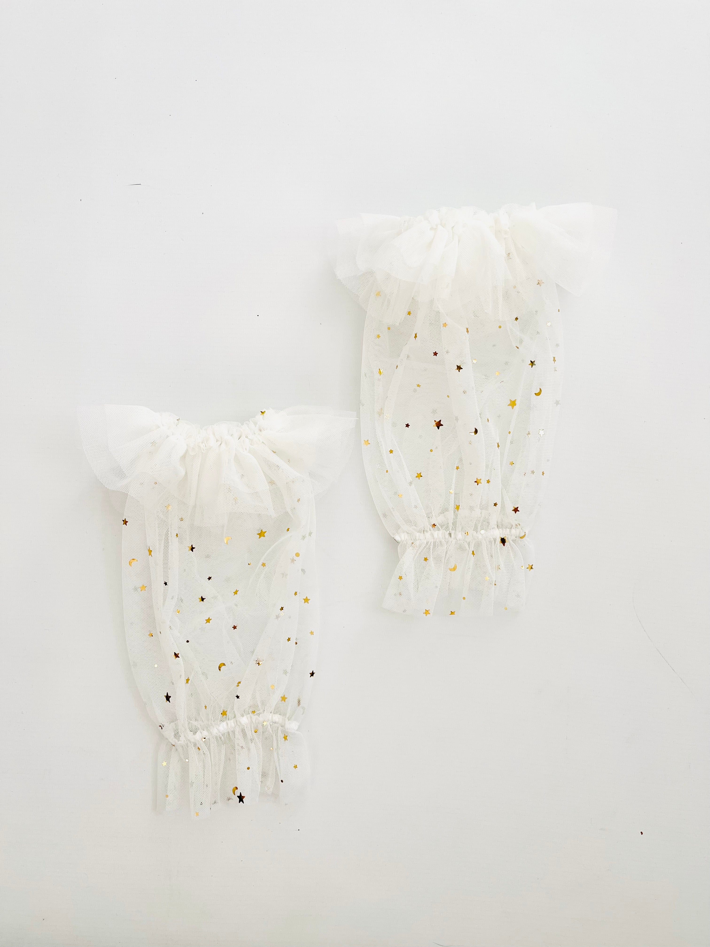 DOLLY® STARS &amp; MOON ⭐️ 🌙 'RUFFLE YOUR LIMBS' GUANTES/ LEGGINGS blanco