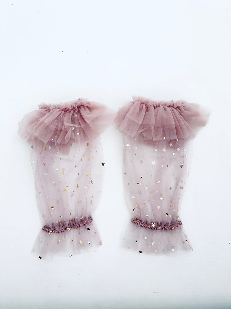 DOLLY® STARS &amp; MOON ⭐️ 🌙 'RUFFLE YOUR LIMBS' GUANTES/ LEGGINGS violeta polvoriento