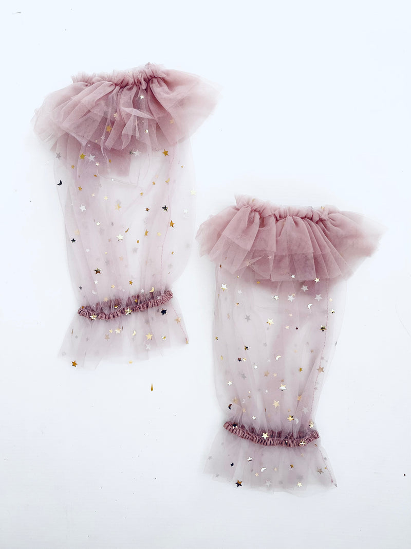 DOLLY® STARS &amp; MOON ⭐️ 🌙 'RUFFLE YOUR LIMBS' GUANTES/ LEGGINGS violeta polvoriento