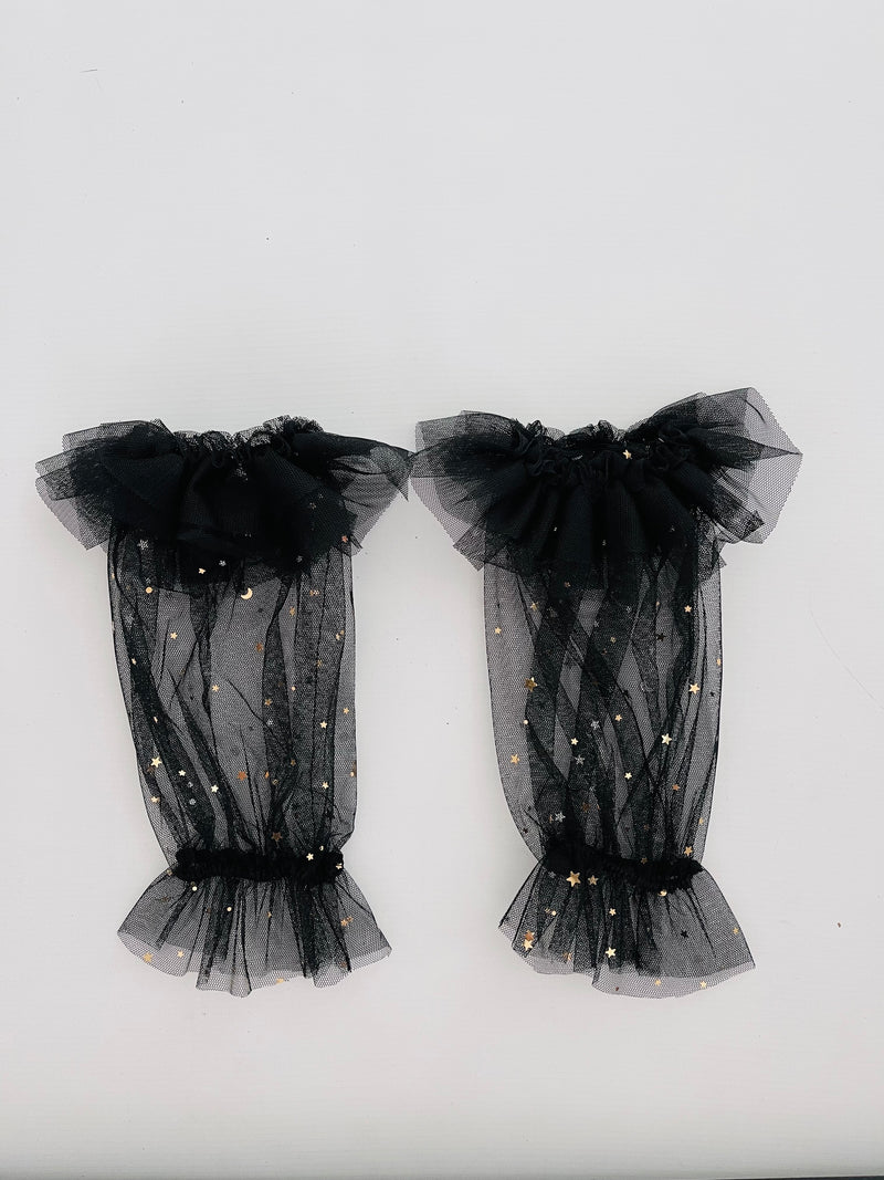 DOLLY® STARS &amp; MOON ⭐️ 🌙 'RUFFLE YOUR LIMBS' GUANTES/ LEGGINGS negro