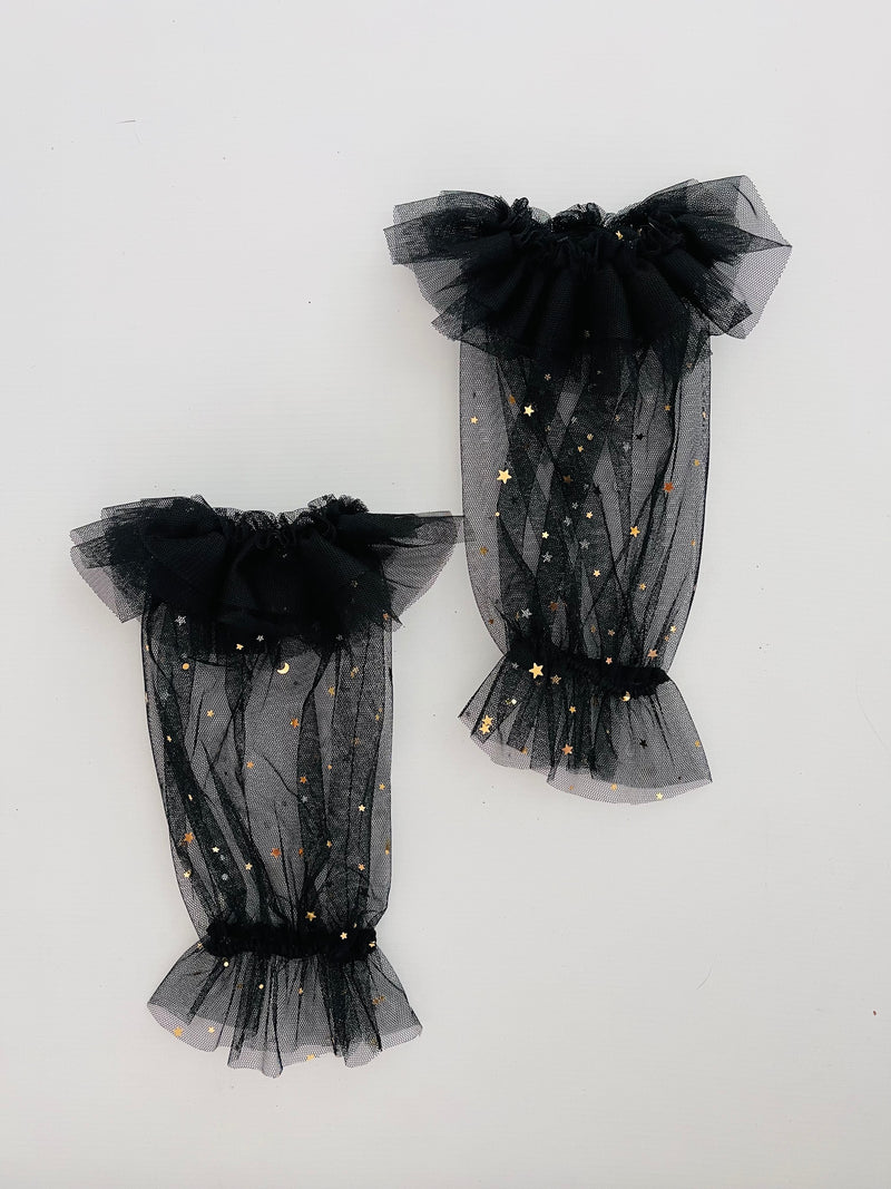 DOLLY® STARS &amp; MOON ⭐️ 🌙 'RUFFLE YOUR LIMBS' GUANTES/ LEGGINGS negro