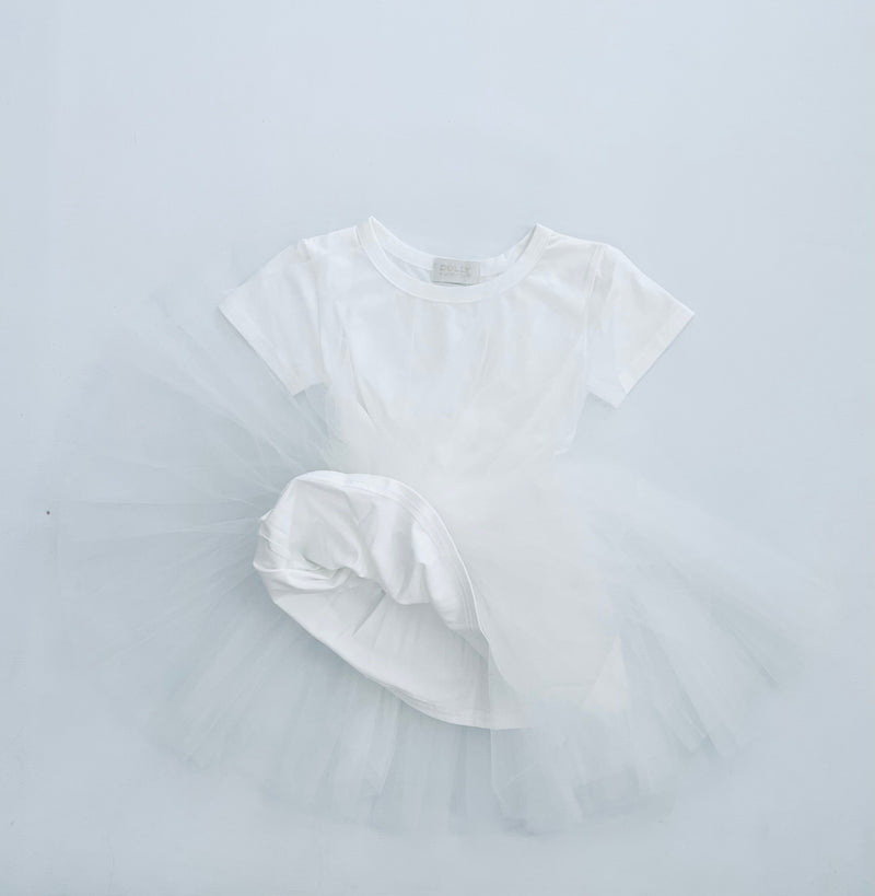 DOLLY® TUTULLY T-SHIRT TUTU DRESS white