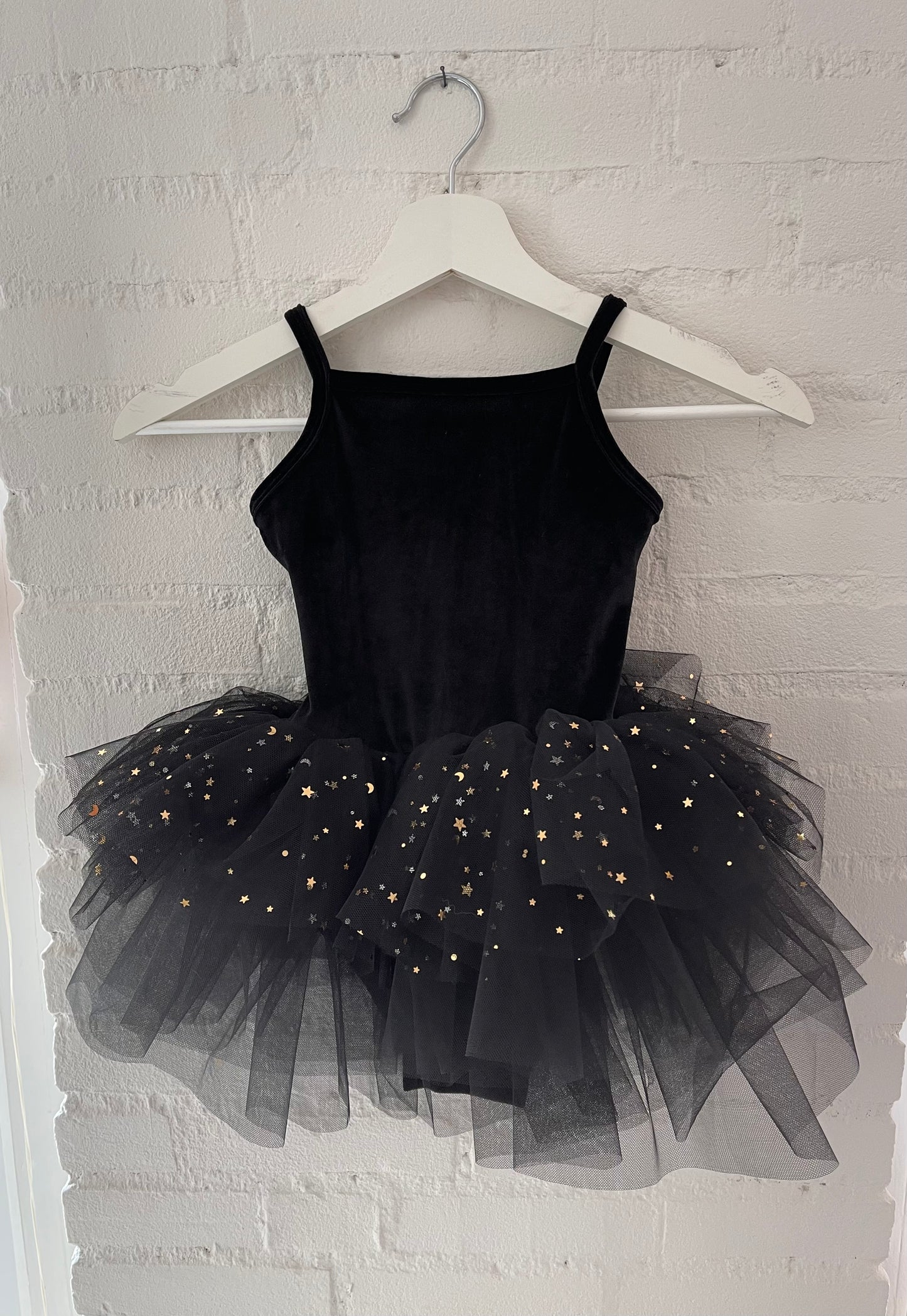 DOLLY® VELVET LEOTARD ROMPER TUTU DRESS STARS & MOON ⭐️ 🌙 TULLE black