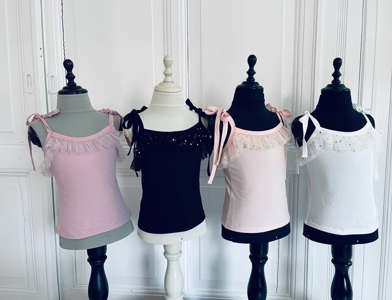 DOLLY® COTTON TOP WITH STARS & MOON ⭐️ 🌙 TULLE black