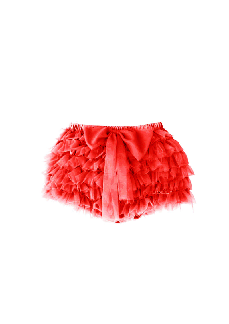 DOLLY by Le Petit Tom ® PANTALONES CON VOLANTES Tutu Bloomer rojo
