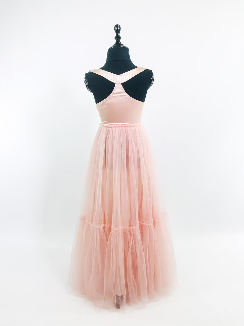 DOLLY GOLIGHTLY Desayuno en Tiffany's VESTIDO MAXI DE SATÉN CON TUTÚ ballet pink