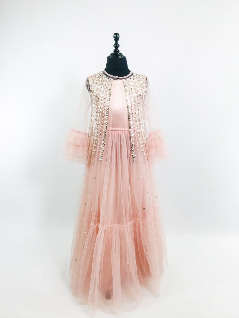 DOLLY GOLIGHTLY Breakfast @ Tiffany's SATIN MAXI TUTU DRESS ballet pink