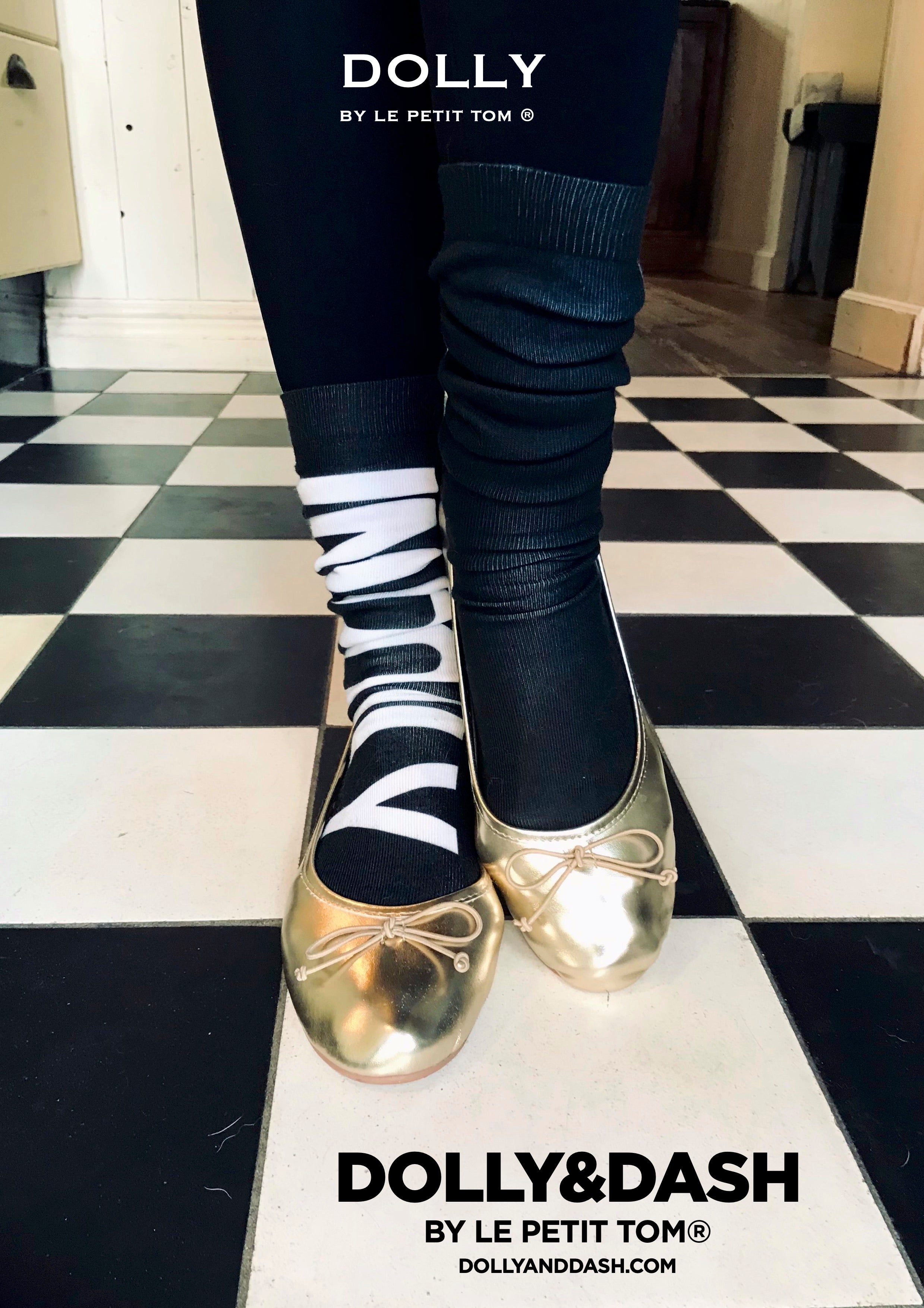 DOLLY by Le Petit Tom ® BAILARINAS CLÁSICAS CON LAZOS dorado