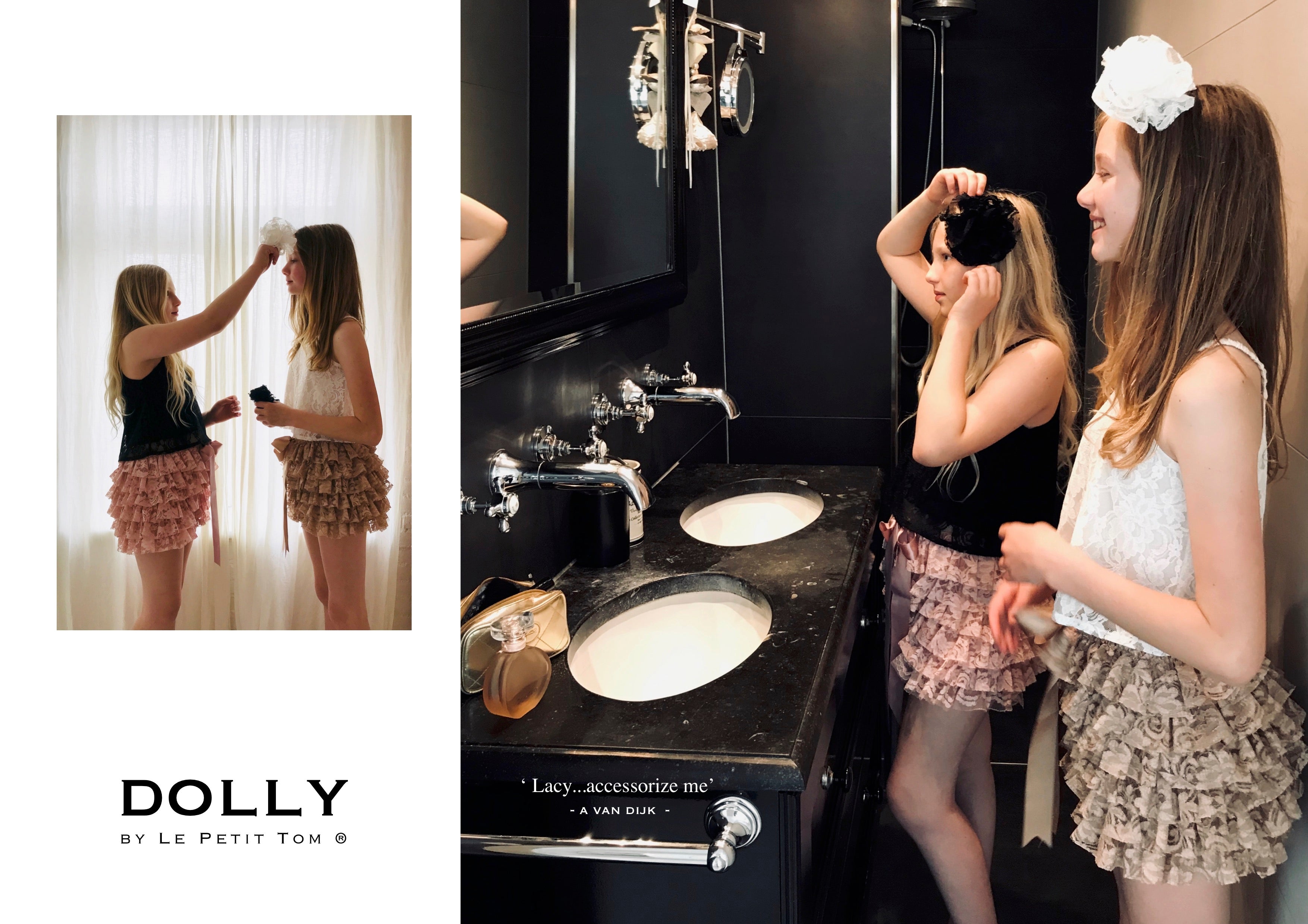 [OUTLET] DOLLY by Le Petit Tom ® TOP LACY SPAGHETTI negro