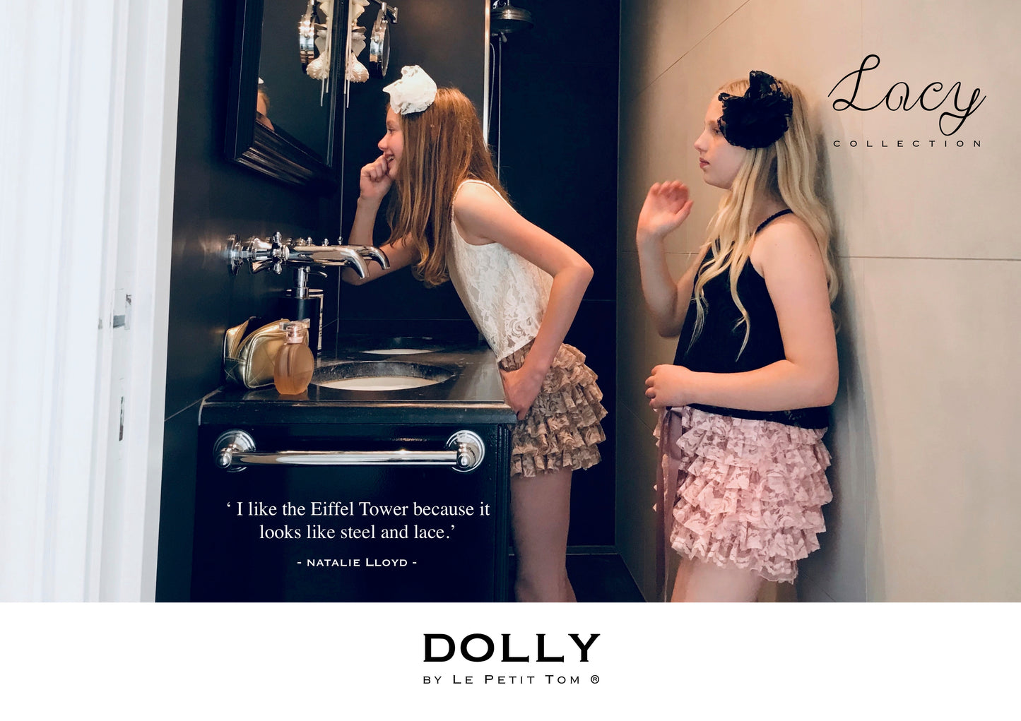[OUTLET] DOLLY by Le Petit Tom ® TOP LACY SPAGHETTI negro