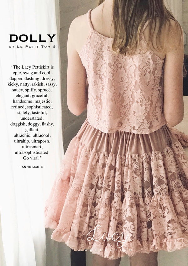 [OUTLET] DOLLY by Le Petit Tom ® TOP DE ESPAGUETIS DE ENCAJE rosa