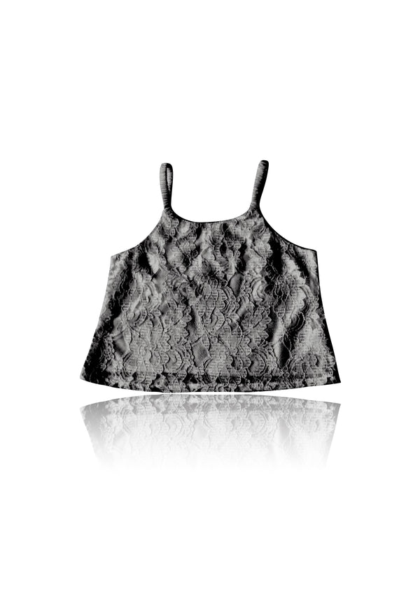 [OUTLET] DOLLY by Le Petit Tom ® TOP LACY SPAGHETTI negro