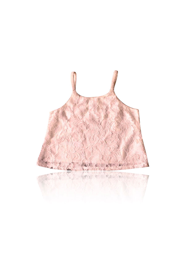 [OUTLET] DOLLY by Le Petit Tom ® TOP DE ESPAGUETIS DE ENCAJE rosa