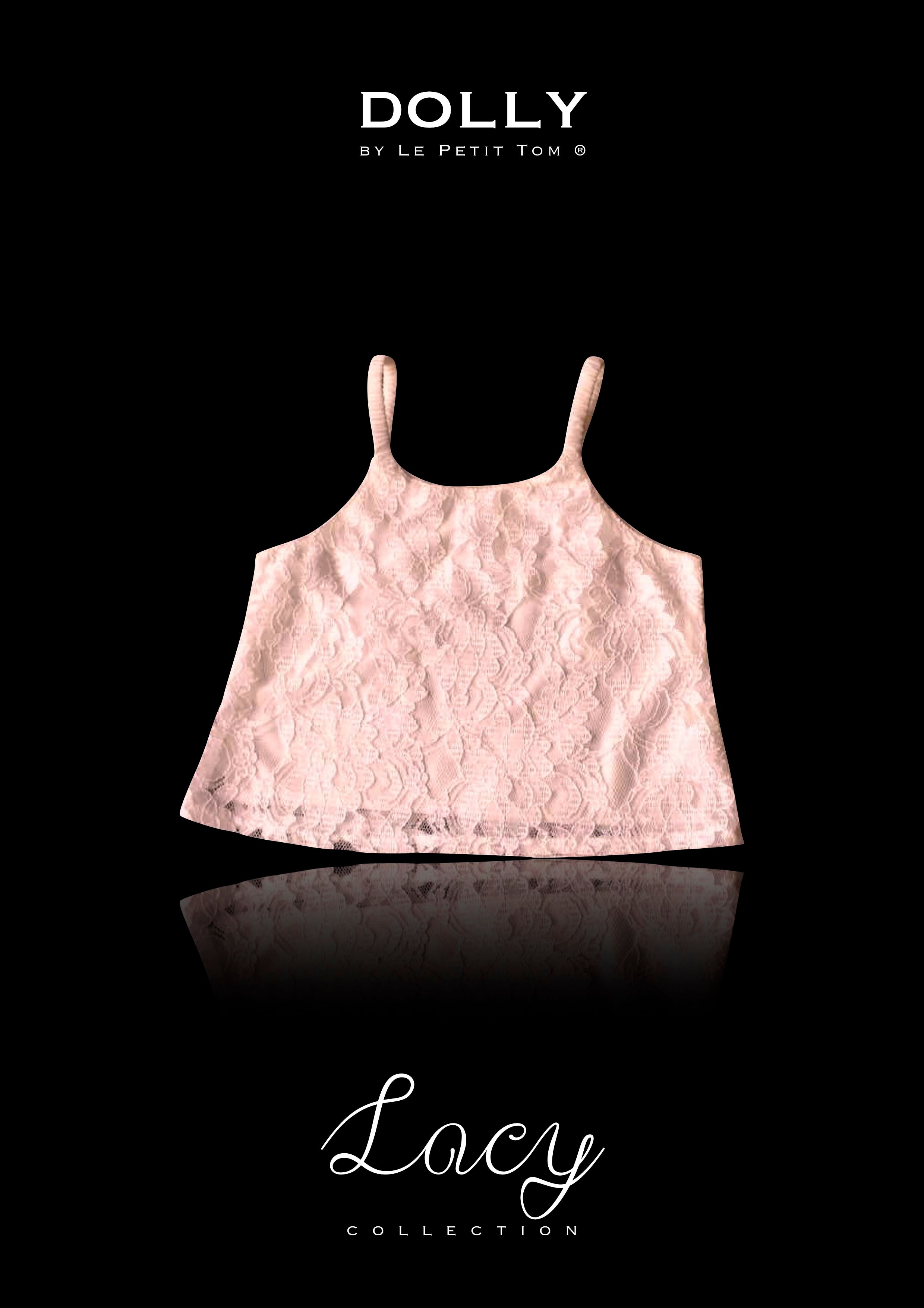 [OUTLET] DOLLY by Le Petit Tom ® TOP DE ESPAGUETIS DE ENCAJE rosa