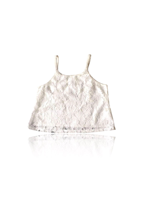 [OUTLET] DOLLY by Le Petit Tom ® TOP LACY SPAGHETTI blanco roto