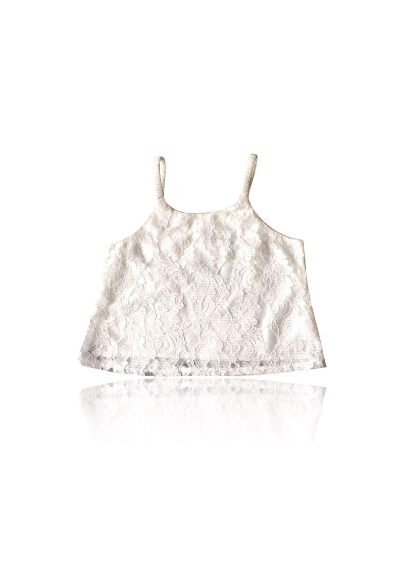 [OUTLET] DOLLY by Le Petit Tom ® LACY SPAGHETTI TOP off-white