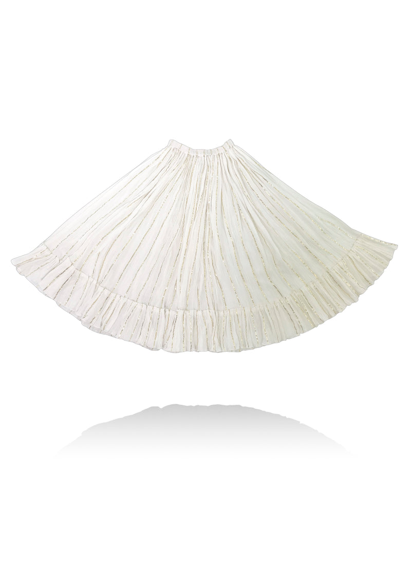 [ OUTLET!] DOLLY by Le Petit Tom ® JEWELER'S CRYSTALS gold stripe maxi skirt