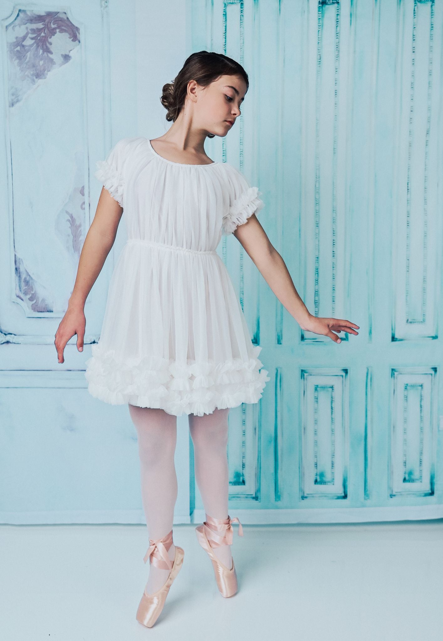 DOLLY by Le Petit Tom ® FRILLY DRESS off-white