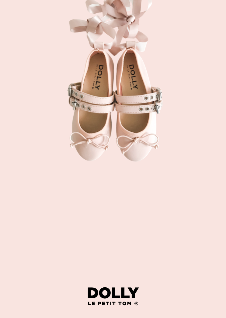 DOLLY BUCKLE BELT BALLERINAS WITH RIBBONS ( Including FREE Buckle Waist Belt!) pink