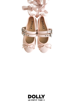 DOLLY BUCKLE BELT BALLERINAS WITH RIBBONS ( Including FREE Buckle Waist Belt!) pink