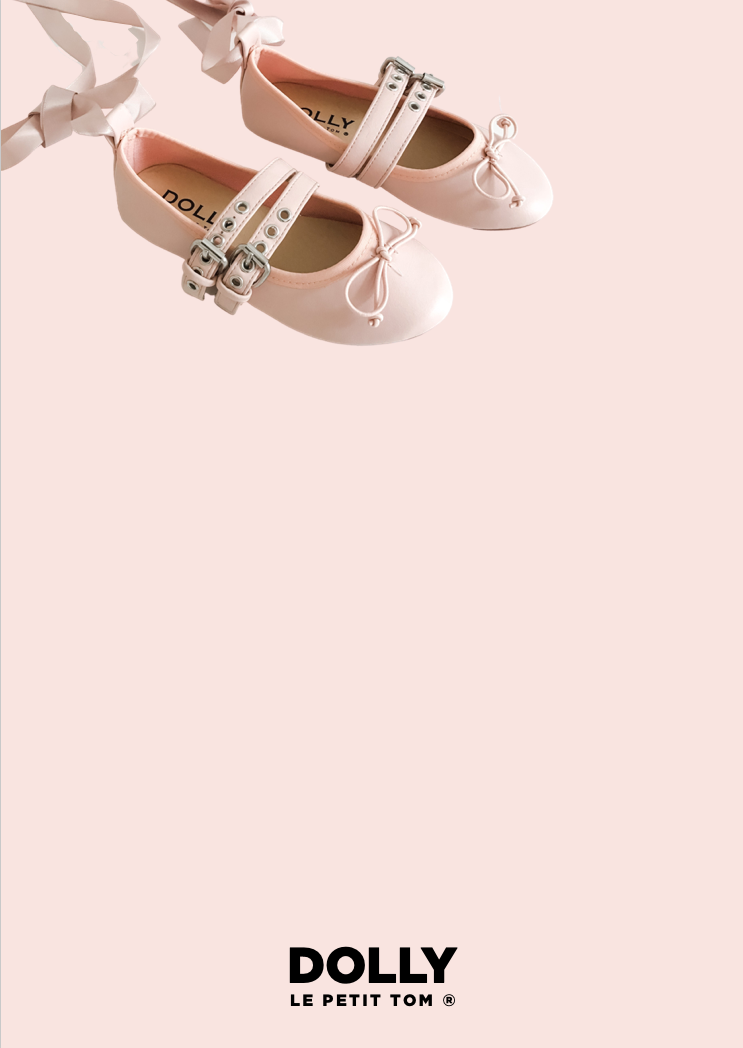 DOLLY MARY JANES BUCKLE BELT BALLERINAS WITH RIBBONS ( Including FREE Buckle Waist Belt!) pink