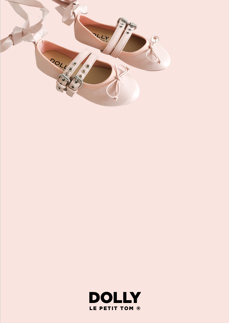 DOLLY BUCKLE BELT BALLERINAS WITH RIBBONS ( Including FREE Buckle Waist Belt!) pink
