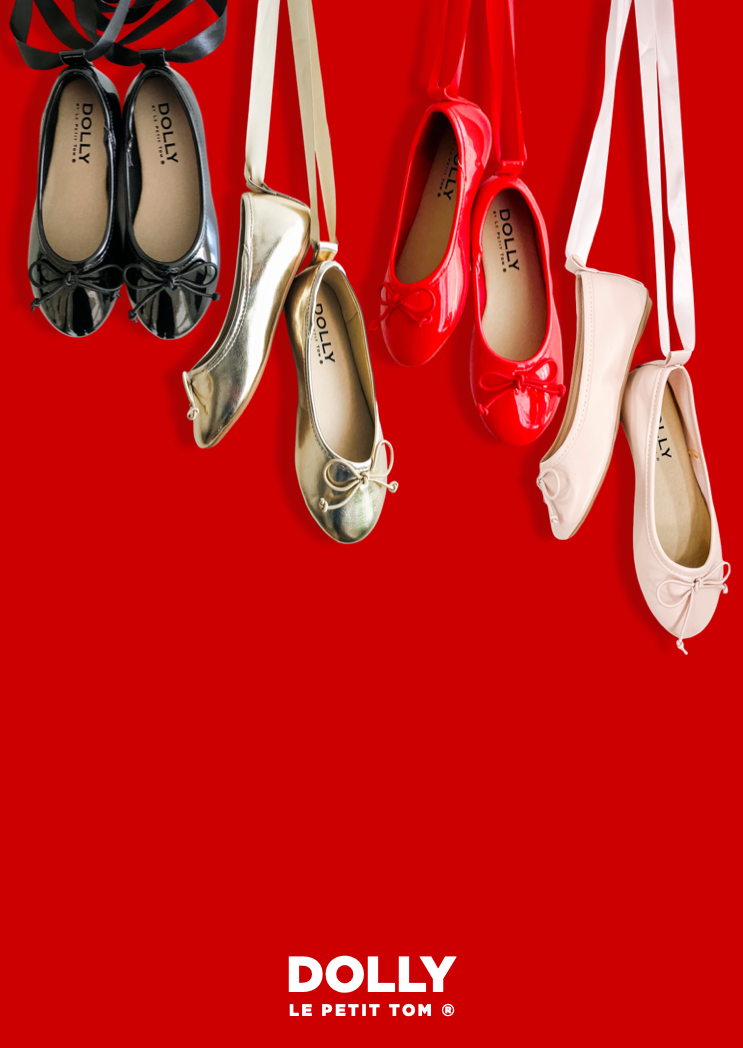 DOLLY by Le Petit Tom ® BAILARINAS CLÁSICAS CON LAZOS dorado