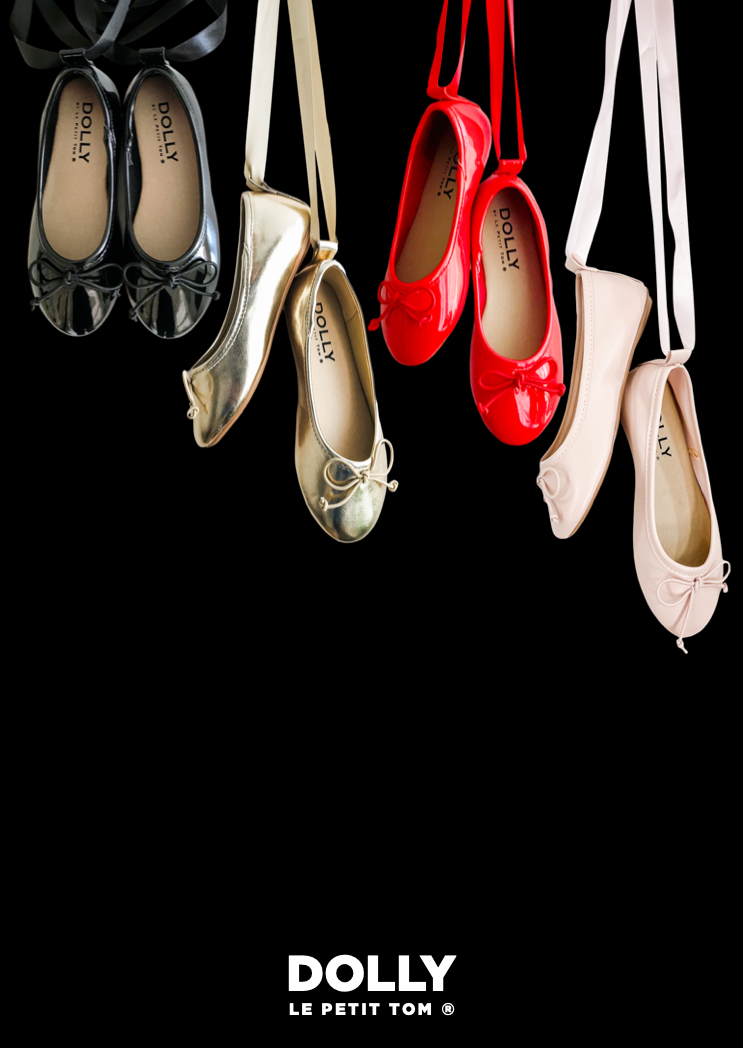 DOLLY by Le Petit Tom ® BAILARINAS CLÁSICAS CON LAZOS rojo